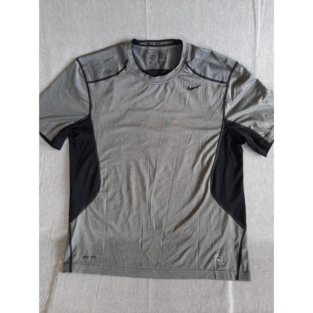 Nike Pro Combat Dri-Fit Mens XL Fitted Outdoor Mesh Spandex T-Shirt Short Sleeve